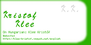 kristof klee business card
